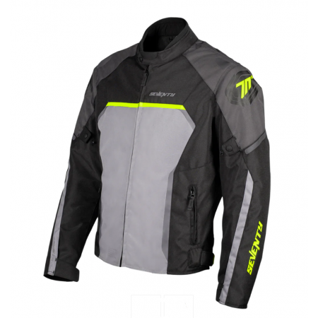 CAZADORA PISTON SEVENTY SD-JR 65 NEGRO GRIS AMARILLO
