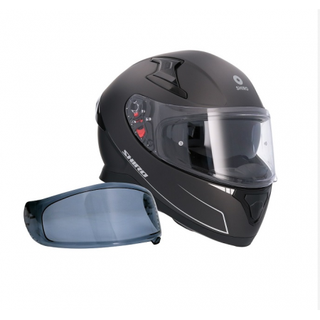 CASCO AXOR KATANA NEGRO MATE PANTALLA OSCURA DE REGALO