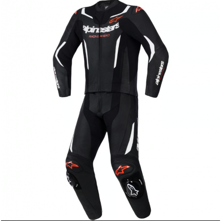 MONO ALPINESTARS GP FORCE V2 NEGRO BLANCO ROJO FLUOR 2 PIEZAS